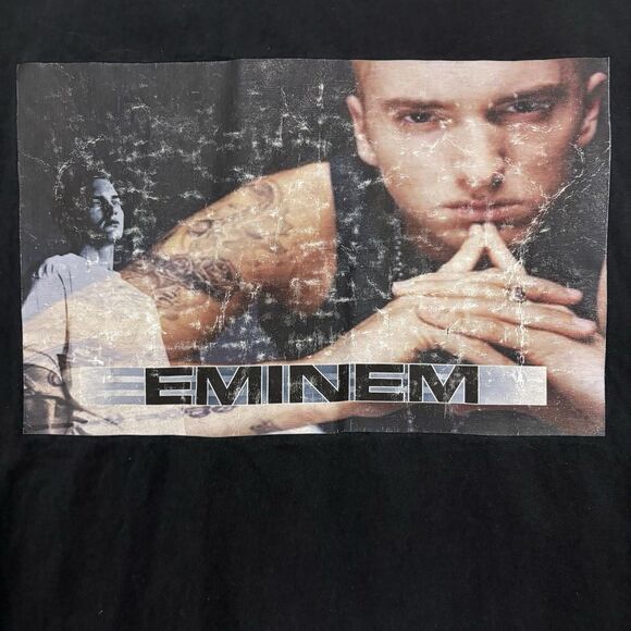 Vintage Eminem Show T-Shirt Size S Pro Club Heavyweight Y2K Rap Tee USA Made - Picture 2 of 6